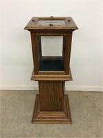 Wood Pedestal Donations Box Acrylic with Slot