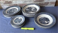 (22 PCS) ASSORTED CURRIER & IVES DISHES -