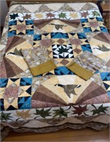 Hand Made Queen Size Quilt & Valances