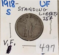 1918S Standing Liberty Quarter VF
