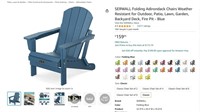 B7777  Folding Adirondack Chair - Blue