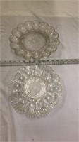 2 Egg Plates Clear Glass