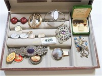 Box of assorted costume jewelry
