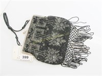 Vintage beaded purse, leather lining
