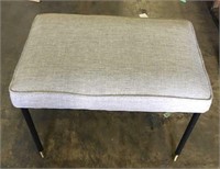 Bench with Metal Legs & Grey Fabric