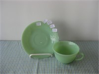 Fire King Jadeite Jane Ray Cup / Saucer