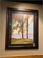 Framed Wall Hanging Colored Picture Trees Nature