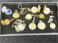 9 Pocket Watches and a Pedometer