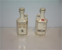 Pair of Austrian oil and vinegar decanters