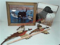 Hunting pictures, vintage pheasant deco