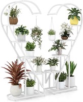 5 Tier Plant Stand 2Pk Heart Shaped Plant Stand Wh