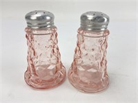 Pink Depression Glass S&P Shaker - Jeanette Cube