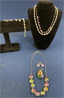 (3) Costume Jewelry Necklaces with matching