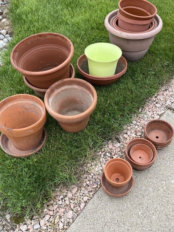 Variety of planting pots