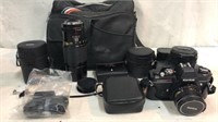 Konica Camera & Accessories In Travel Bag Q7D