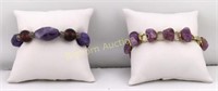 Bracelets Amethyst 2 PC Lot