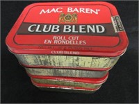 Lot of 4 MACBAREN Club Blend Tobbacco Tins