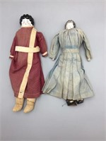 Two porcelain head dolls