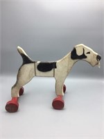 Dog wooden pull toy