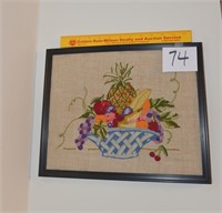 Vintage Needlepoint - Basket Full of Fruit