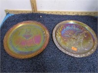 CARNIVAL GLASS BICENTENNIAL & LIBERTY BELL PLATES