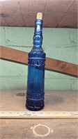 Vintage cobalt blue wine bottle