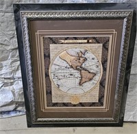 Framed matted geographical art