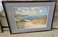 framed matted beach print