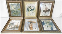 lot of 6 framed La Vie Parisienne prints