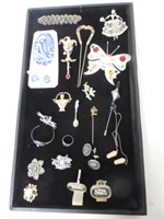 asst. hatpins, cufflinks, baby bracelet & others
