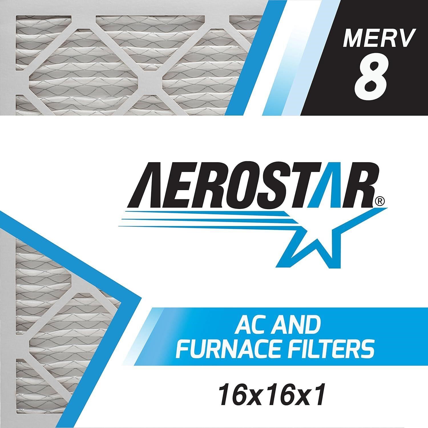 Aerostar 16x16x1 MERV 8 Air Filter  6 Pack