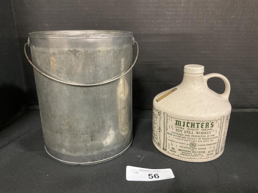 Advertising Michter’s Whiskey Jug, Galvanized Can.