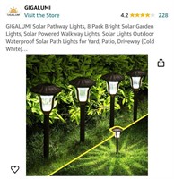 GIGALUMI Solar Pathway Lights, 8 Pack