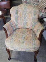 Tapestry Floral Style Arm Wingback Chair