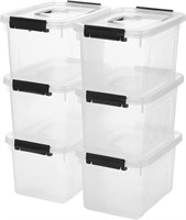 6 Quart Clear Storage Latch Box  6-Pack