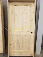 32" left hand knotty pine interior door