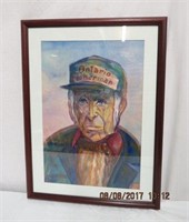 Framed water colour "Ontario Fisherman" 20.5 X 28"