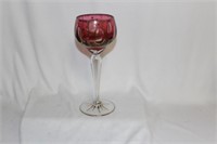 A Ruby Red Cut Glass Goblet