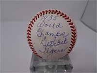 1935 Tigers Autographed Baseball with (5) Autos