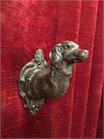 Vintage Cast Iron Dog Bust Coat Hanger