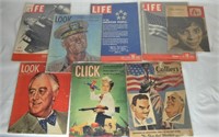 WWII Period Magazines- Look, Life, Click, Colliers