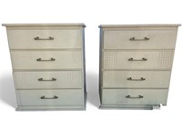 Pair of Vintage Small Four-Drawer Wooden Dressers