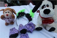 Dog Costum And 2 Valentine Stuffies