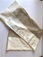 Michael Kors Rhinestoned Metallic Knit Scarf