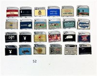 24 Vintage Flat Advertising Pocket Lighters
