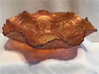 Fenton "Peacock/Grape" Marigold Art Glass Bowl