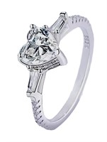 925S 1.0ct Moissanite Diamond Heart Ring