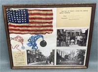 Framed WWI War Items St Louis to Winchester