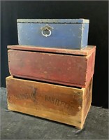 3 Antique Wooden Crates / Boxes
