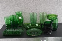 Lot Of Green EAPG Glass-Anchor Hocking Forest,
